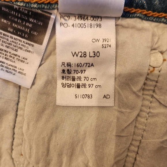 Levi's Wedgie Straight Button Fly Jeans Size 28 - Picture 6 of 6